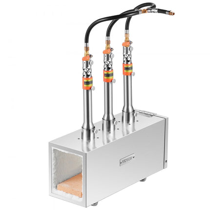 VEVOR Draagbare Propaan Forge 3 Brander Smeltoven Kit Vierkant 1427℃