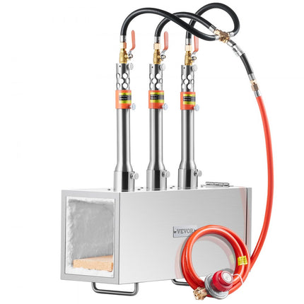 VEVOR Draagbare Propaan Forge 3 Brander Smeltoven Kit Vierkant 1427℃