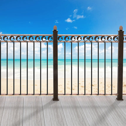 VEVOR Metalen trapbalusters 13x1118mm Vierkante decoratieve balusters van aluminiumlegering 31-pack dekbalusters met schroeven Klassieke holle rechte terrasleuning