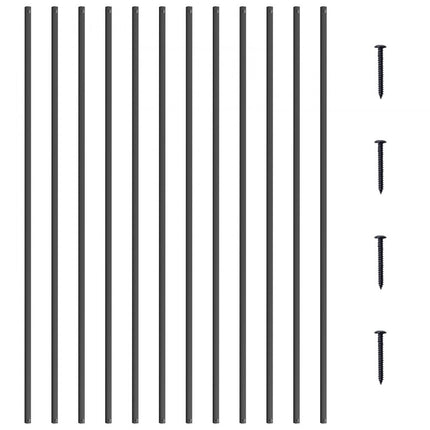 VEVOR Metalen trapbalusters 13x1118mm Vierkante decoratieve balusters van aluminiumlegering 31-pack dekbalusters met schroeven Klassieke holle rechte terrasleuning