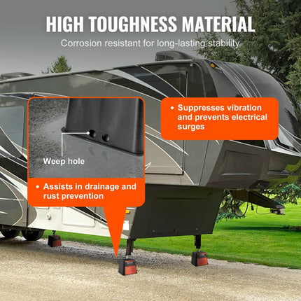 VEVOR Trailer Jack Block RV Reisaccessoires, 4 Pack Jack 5000lb Capaciteit per RV Leveling Block, Past op elke krik, paal, voet en zadelwiel