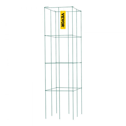 VEVOR Tomatenkooien 37 x 37 x 100 cm Set van 3 vierkante plantensteunkooien Robuuste groene tomatentorens van PVC-gecoat staal voor het beklimmen van groenten, planten, bloemen en fruit