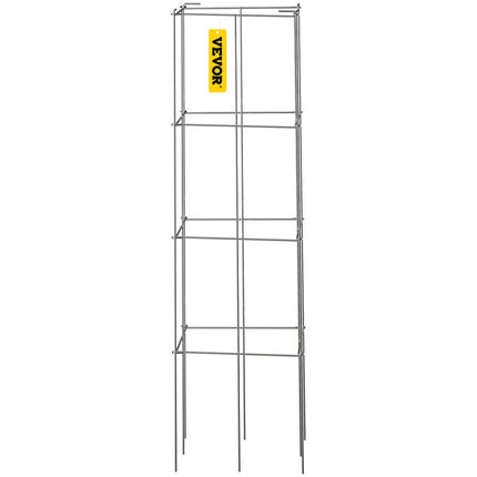 VEVOR tomatenkooien, 30 x 30 x 117 cm, set van 10 vierkante plantensteunkooien, zware tomatentorens van zilver PVC gecoat staal voor het klimmen van groenten, planten, bloemen en fruit