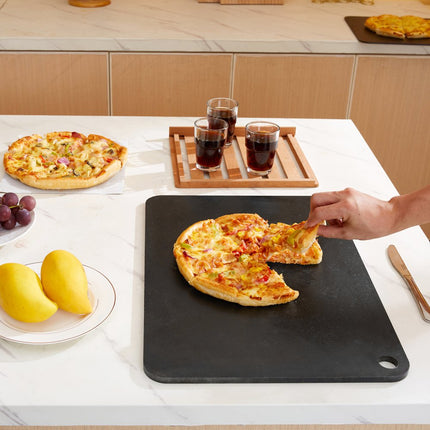 VEVOR Pizzastaal, 20" x 14" x 3/8" Pizzastaalplaat voor oven, voorgekruide pizzabaksteen van koolstofstaal met 20x hogere geleidbaarheid, robuuste roestvrijstalen pizzapan voor buitengrill, in
