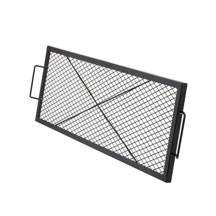 VEVOR X-Marks vuurplaatsgrillrooster, rechthoekig kookrooster, robuust stalen kampvuur BBQ-grillrooster met handvat en ondersteuning X-draad, draagbaar campingkookgerei voor buitenfeestbijeenkomsten, 44 inch zwart