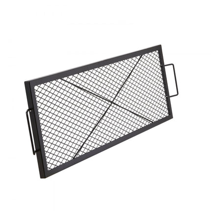 VEVOR X-Marks vuurplaatsgrillrooster, rechthoekig kookrooster, robuust stalen kampvuur BBQ-grillrooster met handvat en ondersteuning X-draad, draagbaar campingkookgerei voor buitenfeestbijeenkomsten, 44 inch zwart