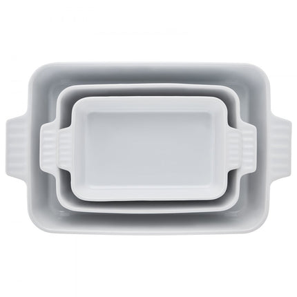 VEVOR Keramische 3-delige rechthoekige bakvormenset, diepe ovenschaal