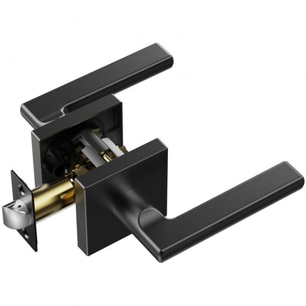 VEVOR 5x deurbeslag Compatibele deurdikte 35-45mm Deurkruk van zinklegering Deurkruk ZONDER sluitfunctie Deurknop 60-70mm verstelbaar Greepset 57x26mm Slotmaat mat zwart