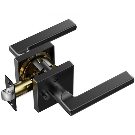 VEVOR 5x zwart deurbeslag, compatibele deurdikte 35-45 mm, deurklink van zinklegering, deurklink met vergrendelfunctie, sleutelloos ontgrendelen, deurknop, 60-70 mm verstelbaar, krukset met privacyscherm