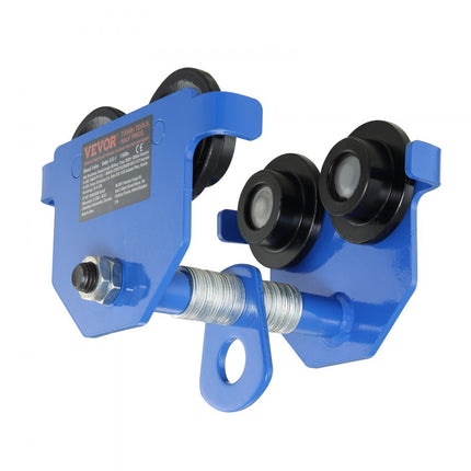 VEVOR-loopkat 0,5 T draagvermogen rollend onderstel met dubbele wielen, verstelbaar voor I-balk flensbreedte 63,5 tot 139,7 mm Zware garagelift van gelegeerd staal voor recht gebogen I-balken