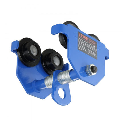 VEVOR-loopkat 0,5 T draagvermogen rollend onderstel met dubbele wielen, verstelbaar voor I-balk flensbreedte 63,5 tot 139,7 mm Zware garagelift van gelegeerd staal voor recht gebogen I-balken