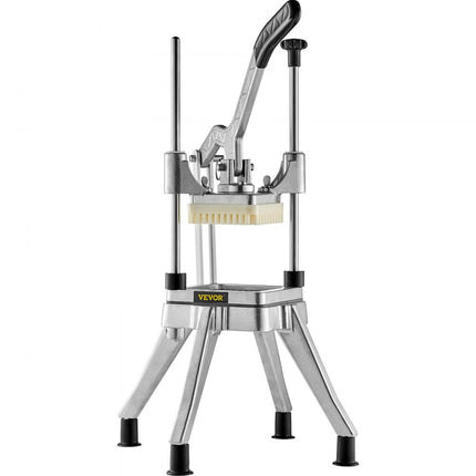 VEVOR Aardappelsnijder Fritessnijder 1/4 inch Frietsnijder Groentesnijder Commerciële Chopper Fruitsnijder met 2 vervangende messen, RVS Chopper Groentesnijder