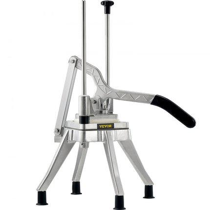 VEVOR Aardappelsnijder Fritessnijder 1/4 inch Frietsnijder Groentesnijder Commerciële Chopper Fruitsnijder met 2 vervangende messen, RVS Chopper Groentesnijder