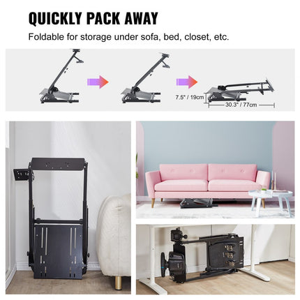 VEVOR Racing Simulator Racing stuurstandaard in hoogte verstelbaar Past Logitech G25 G27 G29 G920