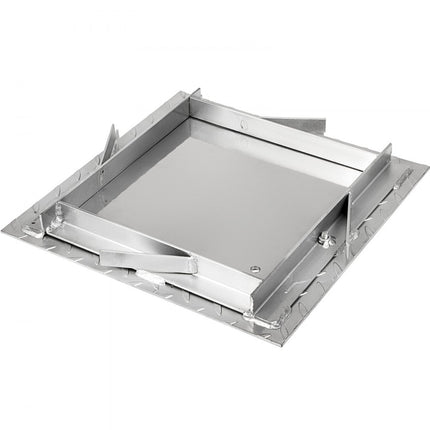 VEVOR Verzonken Putdeksel Doorzichtige Opening 30 x 30 cm Toegangsluik Antislip Totale Framemaat 37 x 37 cm Aluminium Deksel met Hoogte 4 cm en Zilverkleur, voor Binnenvloer van Boten, Schroeven 2