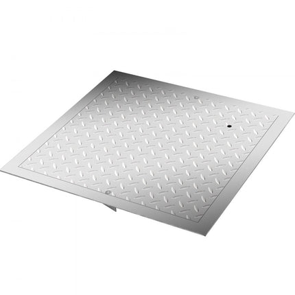 VEVOR Verzonken Putdeksel Toegangsluik Antislip Framemaat 57 x 57 cm Zilver