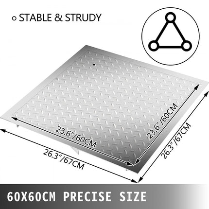Vevor Verzonken Putdeksel Toegangsluik Antislip Framemaat 67 X 67 Cm Zilver