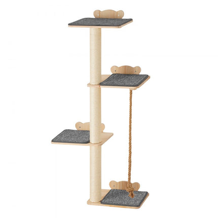 VEVOR kattenplank boom kattenkrabtoren kattenplank wandkrabpaal krabpaal 125cm