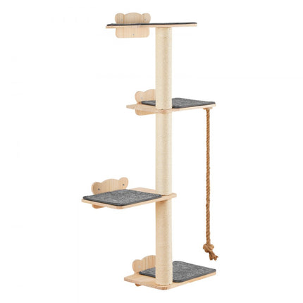 VEVOR kattenplank boom kattenkrabtoren kattenplank wandkrabpaal krabpaal 125cm