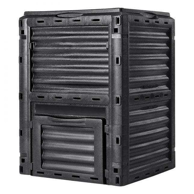 VEVOR snelcomposter 300L tuincomposter 60,7x60,5x82,5cm thermische composter PP plastic composter corrosiebestendige hittebestendige compostcontainer composteren voor het verminderen van huishoudelijk afval