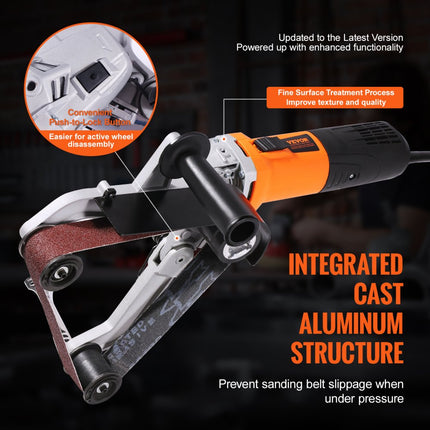 VEVOR pijpschuurmachine, 1300 W pijpbandschuurmachine met 6 variabele snelheden van 1100-3200 tpm, professionele bandschuurmachine met 3 schuurbanden voor polijsten, afwerken, roestverwijdering