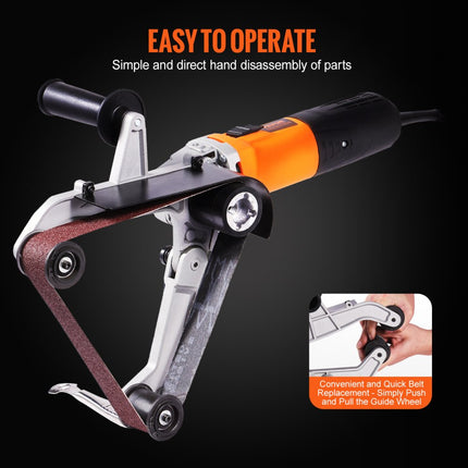 VEVOR pijpschuurmachine, 1300 W pijpbandschuurmachine met 6 variabele snelheden van 1100-3200 tpm, professionele bandschuurmachine met 3 schuurbanden voor polijsten, afwerken, roestverwijdering