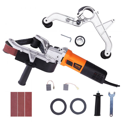 VEVOR pijpschuurmachine, 1300 W pijpbandschuurmachine met 6 variabele snelheden van 1100-3200 tpm, professionele bandschuurmachine met 3 schuurbanden voor polijsten, afwerken, roestverwijdering