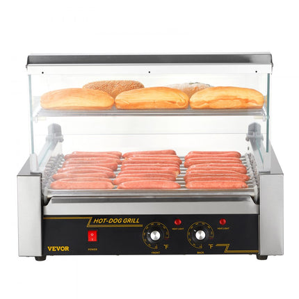 VEVOR Hot Dog Maker Hot Dog Grill Hot Dog Rolls Grill RVS 11 Rollen 2,2kW