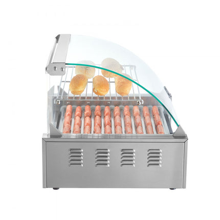 VEVOR Hot Dog Maker Hot Dog Grill Hot Dog Rolls Grill RVS 11 Rollen 2,2kW
