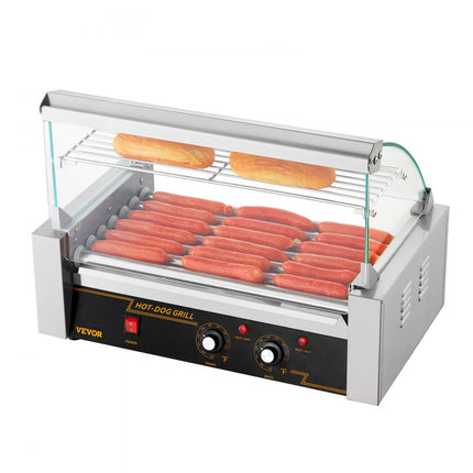 VEVOR Hot Dog Maker Hot Dog Grill Hot Dog Rolls Grill RVS 7 Rollen 1,4kW