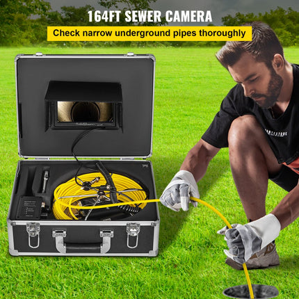 VEVOR 50M Waterdicht Afvoerpijp Riool Camera Inspectie Camerasysteem 7 Lcd 1000 Tvl