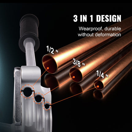 VEVOR pijpenbuiger 1/4", 3/8", 1/2" OD 3-in-1 pijpenbuiger met handmatige waterpas, 180° koperen aluminium pijpbuiggereedschap voor HVAC-airconditioner en koelkastreparatie