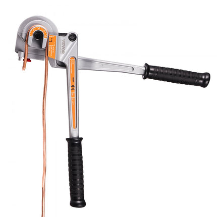 VEVOR pijpenbuiger 1/4", 3/8", 1/2" OD 3-in-1 pijpenbuiger met handmatige waterpas, 180° koperen aluminium pijpbuiggereedschap voor HVAC-airconditioner en koelkastreparatie