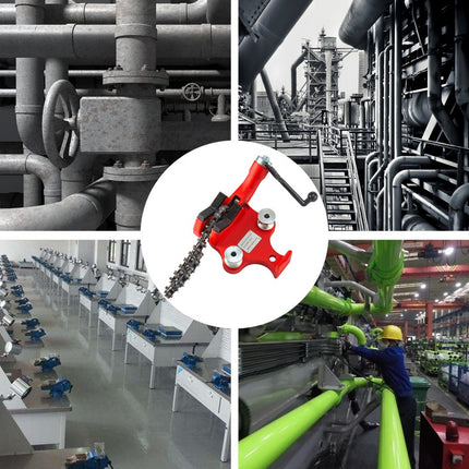 VEVOR kettingschroef voor 1/8 tot 5 inch pijpen, zware kettingpijpschroef met slinger, neopreen gecoate kaak, gietijzeren materiaal, ideaal voor een verscheidenheid aan pijpen