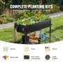 VEVOR verhoogde bloembak op wielen plantenbak bloembak tuin plantenbak terras groentebed tuinbed plantenbed zwart 108x49.5x80cm gegalvaniseerd staal ideaal voor het kweken van groenten fruit kruiden