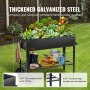 VEVOR verhoogde bloembak op wielen plantenbak bloembak tuin plantenbak terras groentebed tuinbed plantenbed zwart 108x49.5x80cm gegalvaniseerd staal ideaal voor het kweken van groenten fruit kruiden