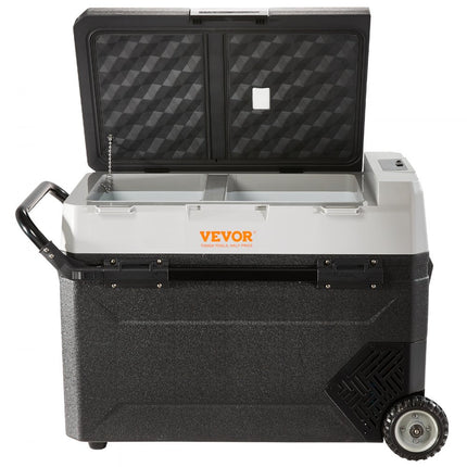 VEVOR Auto Koelkast Camping Koelkast 53 L koelbox Koelkast Boot 12/24 V verrijdbare elektrische vriezer 2 in 1 dubbele zone autokoelkastcompressor