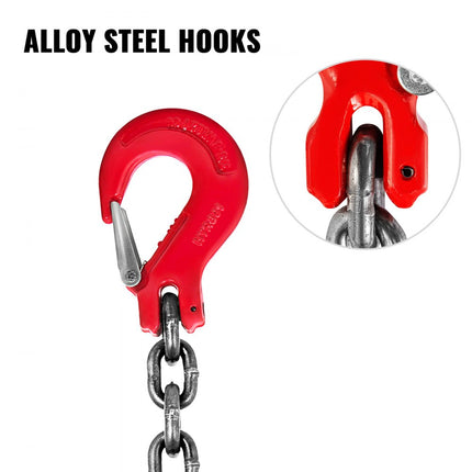 VEVOR Kettingslinger - 6/15" x 3,3' Vier Poot met Stalen Haak - Grade 80