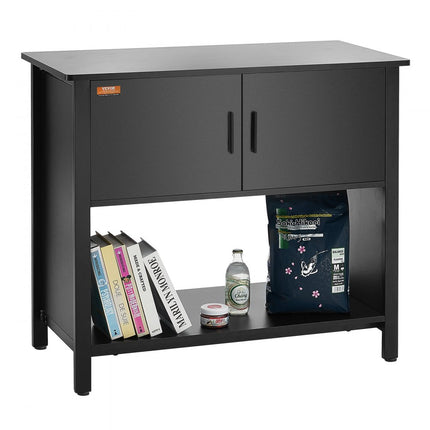 VEVOR Aquariumstandaard, 40 gal aquariumstandaard, 93 x 48 x 80 cm staal en MDF schildpadtankstandaard, 152 kg laadvermogen, reptielentankstandaard met opbergkast en ingebed elektrisch paneel, zwart