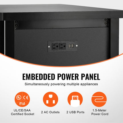 VEVOR Aquariumstandaard, 75 gallon aquariumstandaard, 52" x 20" x 32" schildpadtankstandaard gemaakt van staal en MDF, 500 lb laadvermogen, reptielentankstandaard met opbergkast en geïntegreerde voeding