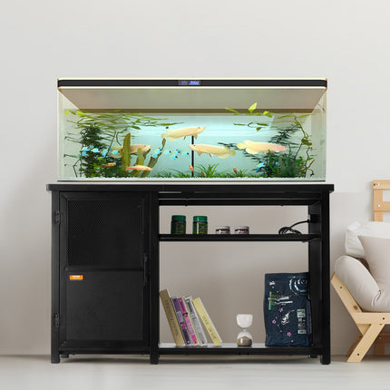 VEVOR Aquariumstandaard, 75 gallon aquariumstandaard, 52" x 20" x 32" schildpadtankstandaard gemaakt van staal en MDF, 500 lb laadvermogen, reptielentankstandaard met opbergkast en geïntegreerde voeding