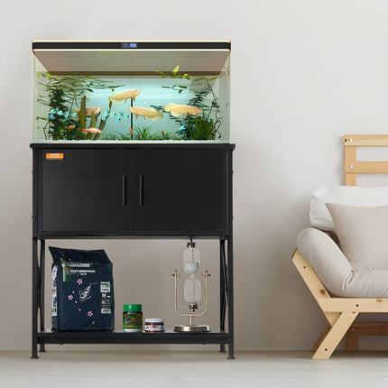 VEVOR Aquariumstandaard, 29 gallon aquariumstandaard, 730 x 420 x 762 mm staal en MDF schildpadtankstandaard, 110 kg laadvermogen, reptielentankstandaard met opbergkast en ingebouwde voeding