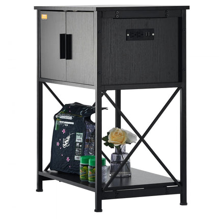 VEVOR Aquariumstandaard, 20 gallon aquariumstandaard, 65 x 42 x 81 cm staal en MDF schildpadtankstandaard, 76 kg laadvermogen, reptielentankstandaard met opbergkast en ingebouwde voeding