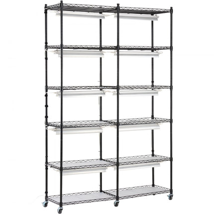 VEVOR plantenstandaard plantenplank met plantenlamp 6 niveaus 200W 90x35x150cm