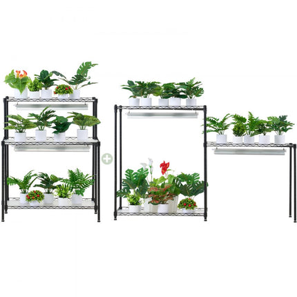VEVOR plantenstandaard plantenplank met plantenlamp 6 niveaus 192W 75x35x180cm