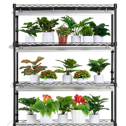 VEVOR plantenstandaard plantenplank met plantenlamp 6 niveaus 150W 90x35x180cm