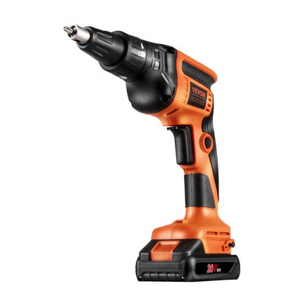 VEVOR gipsplaatschroevendraaier, 20V Max gipsplaatschroevendraaier, borstelloze 4200 RPM draadloze gipsplaatschroevendraaierset met 2 accu's, oplader, riemclip en gereedschapstas, vooruit en achteruit