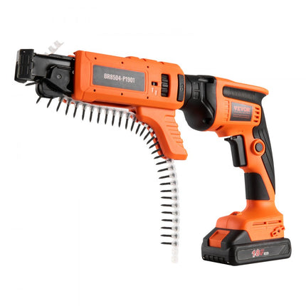 VEVOR Auto Feed gipsplaatschroevendraaier, 20V Max Magazine gipsplaatschroevendraaier, 4200 RPM borstelloze draadloze gipsplaatschroevendraaierset met 2 accu's, oplader, riemclip