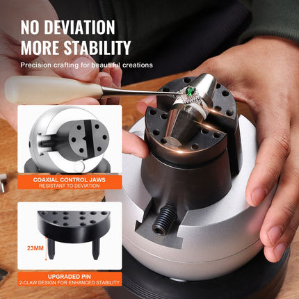 VEVOR graveeraanpassingsgereedschap met 34 bevestigingsmiddelen, 5 inch blokschroef complete set, graveerkogelschroef rubberen basis verstelbare kaken voor sieraden klein plastic