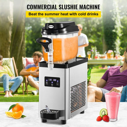 VEVOR Commerciële Slush-ijsmachine Ijsmaker Roestvrij Staal 6L Slushy-machine